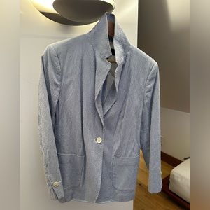 Striped single breasted blazer
